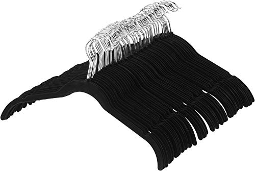 Product Cover AmazonBasics Velvet Shirt/Dress Hangers - Black (Set of 50)