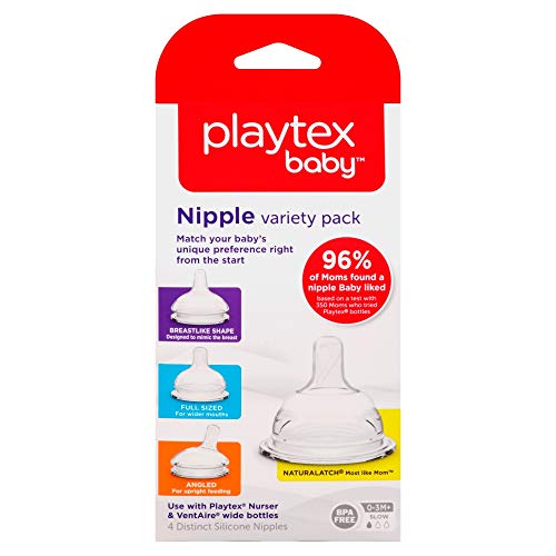 Product Cover Playtex Nipple Variety Kit, Slow Flow, 4-Count