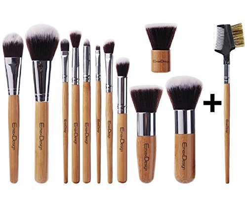 Product Cover DragonPad 11 Pcs Makeup Brush Set Kabuki Powder Foundation blusher Cosmetic Bamboo Handle