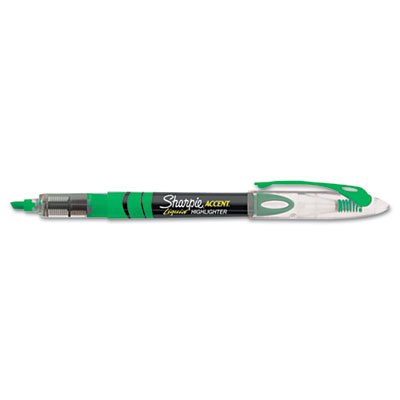 Product Cover Sharpie Accent Liquid Pen Style Highlighter, Chisel Tip, Fluorescent Green, Dozen