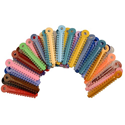 Product Cover AZDENT Dental Ligature Ties for Braces Rubber Bands Colorful Orthodontic O-Rings (1014pcs,Multicolored)
