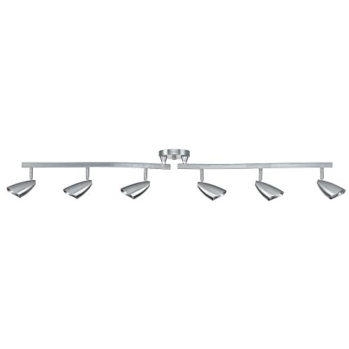 Product Cover Globe Electric 59062 Grayson 6-Light S-Shape Track Lighting, Brushed Steel, Bulbs Included
