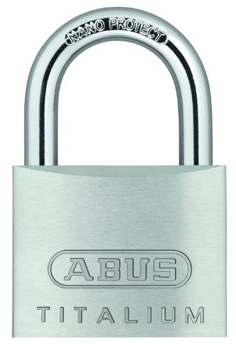 Product Cover ABUS 64TI/50 C KD Titalium Aluminum Alloy Keyd Different Padlock 2-Inch with 5/16-Inch Diameter Nano Protect Steel Shackle