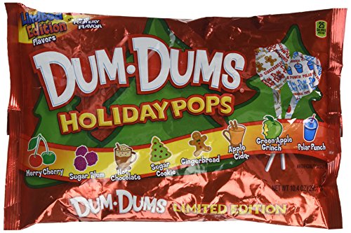 Product Cover Dum-Dums Holiday Pops, 44 Pops; 8 Flavors: Sugar Cookie, Gingerbread, Apple Cider, etc. by Spangler Candy