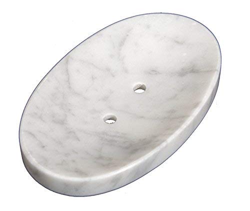 Product Cover CraftsOfEgypt White Marble Soap Dish - Polished and Shiny Marble Dish Holder Beautifully Crafted Bathroom Accessory