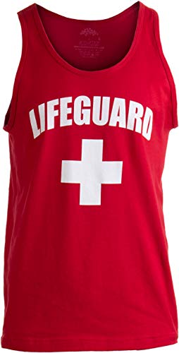 Product Cover Lifeguard | Red Adult Lifeguarding Uniform Costume Unisex Tank Top Men Women - XL