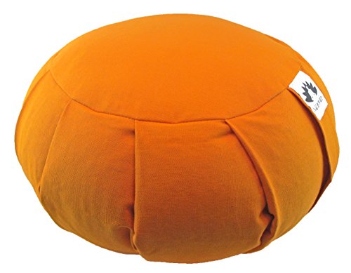 Product Cover Waterglider International Zafu Yoga Meditation Pillow with USA Buckwheat Fill, Cotton- 6 Colors (Orange Saffron)