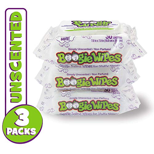Product Cover Boogie Wipes, Unscented Wet Wipes for Baby and Kids, Nose, Face, Hand and Body, Soft and Sensitive Tissue Made with Natural Saline, Aloe, Chamomile and Vitamin E, 30 Count (Pack of 3)