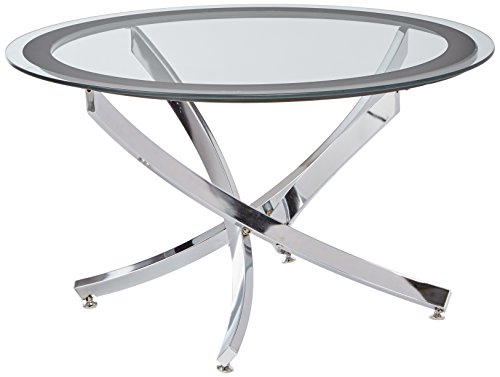 Product Cover Norwood Coffee Table with Tempered Glass Top Chrome and Clear