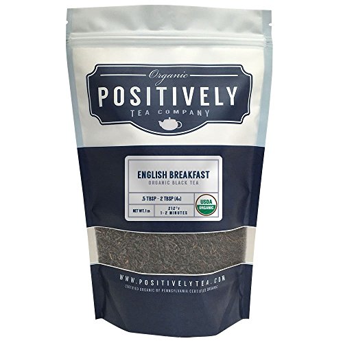 Product Cover Positively Tea Company, Organic English Breakfast Black Tea, Loose Leaf, USDA Organic, 1 Pound Bag