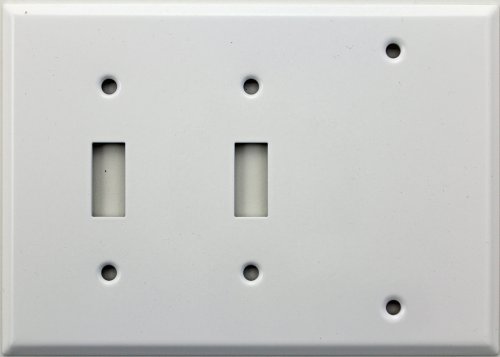 Product Cover Smooth White Three Gang Wall Plate - Two Toggle Switches One Blank
