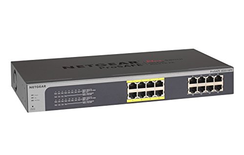 Product Cover NETGEAR 16-Port Gigabit Ethernet Smart Managed Plus PoE Switch (JGS516PE) - with 8 x PoE @ 85W, Desktop/Rackmount, and ProSAFE Limited Lifetime Protection
