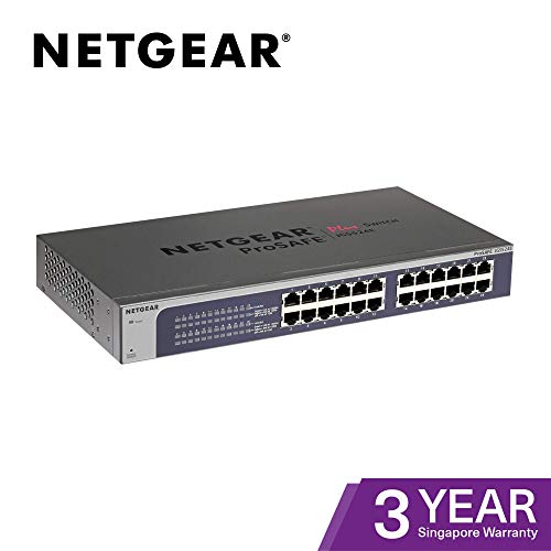 Product Cover NETGEAR 24-Port Gigabit Ethernet Smart Managed Plus Switch (JGS524E) - Desktop/Rackmount, and ProSAFE Limited Lifetime Protection