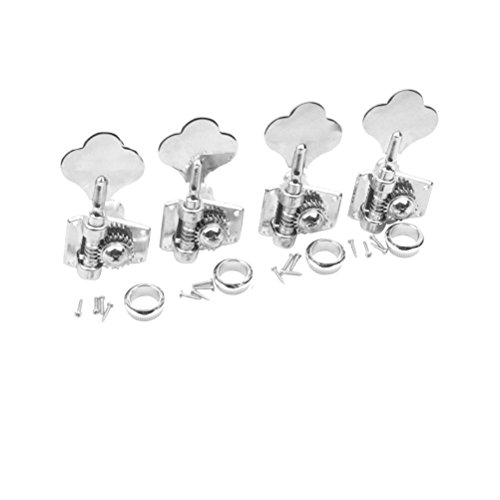 Product Cover Musiclily 4-in-line Open Gear Bass Tuners Tuning Pegs Keys Machine Heads Set, Chrome(4 Pieces)