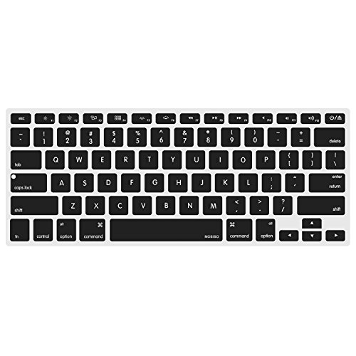 Product Cover MOSISO Silicone Keyboard Cover Compatible with MacBook Pro 13/15 Inch (with/Without Retina Display, 2015 or Older Version),Older MacBook Air 13 Inch (A1466 / A1369, Release 2010-2017), Black