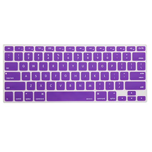 Product Cover MOSISO Silicone Keyboard Cover Compatible with MacBook Pro 13/15 Inch (with/Without Retina Display, 2015 or Older Version),Older MacBook Air 13 Inch (A1466 / A1369, Release 2010-2017), Purple