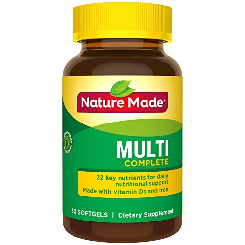 Product Cover Nature Made Multivitamin Complete Softgels with Vitamin D3 and Iron, 60 Count (Packaging May Vary)