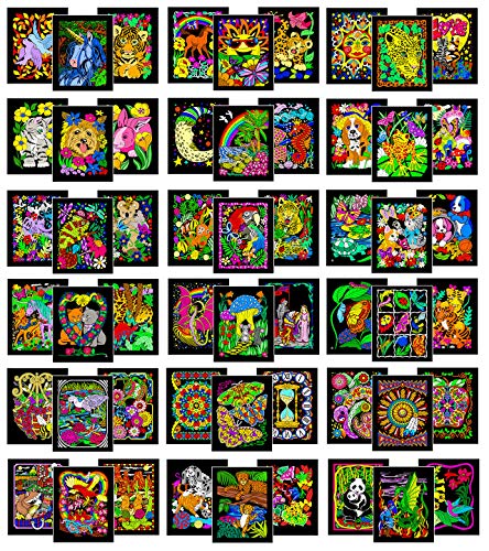 Product Cover Stuff2Color Colossal Pack of 54 Fuzzy Velvet Coloring Posters (All Unique Designs)
