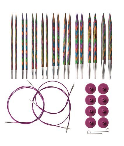 Product Cover Knit Picks Options Wood Interchangeable Knitting Needles Set - US 4-11 (Rainbow)