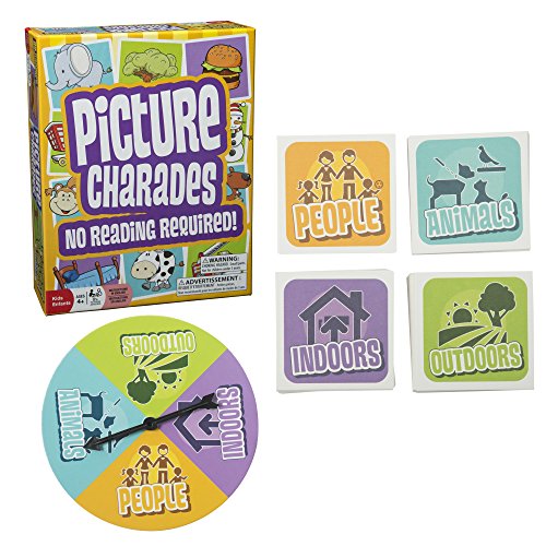 Product Cover Picture Charades for Kids - No Reading Required! - An Imaginative Twist on a Classic Game Now for Young Children - Contains 4 Desk, 192 Cards Total - Ages 4+