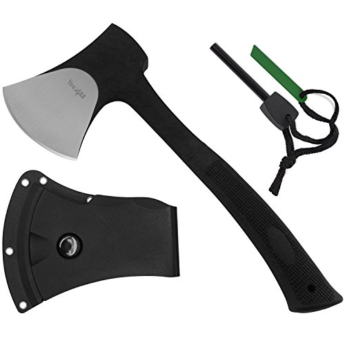 Product Cover Yes4All Special Sales Outdoor Camping Hunting Survival Steel Multi Functional Axe w/Sheath H105 (Axe Sheath and Fire Starter)