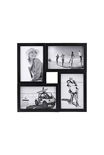 Product Cover Malden 4x6 4-Opening Matted Collage Picture Frame, Displays Four, Black