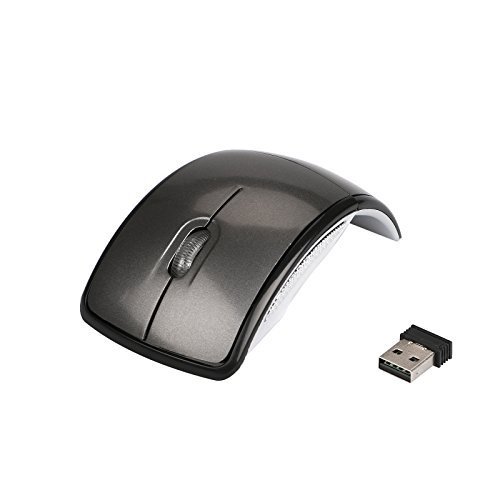 Product Cover 2.4ghz Wireless Foldable Folding Arc Optical Mouse for Microsoft Laptop Notebook - Black