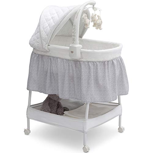 Product Cover Delta Children Deluxe Gliding Bassinet, Silver Lining 