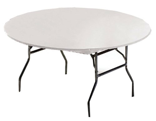 Product Cover Creative Converting Round Stay Put Plastic Table Cover, 60-Inch, White