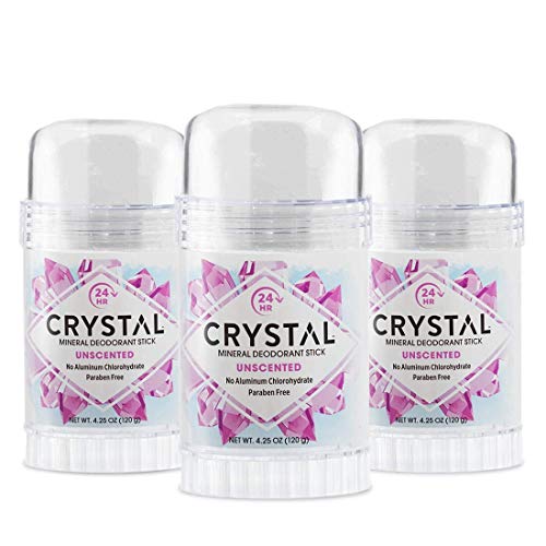 Product Cover CRYSTAL Mineral Deodorant Stick - Unscented Body Deodorant With 24-Hour Odor Protection, Non-Staining & Non-Sticky, Aluminum Chloride & Paraben Free, 4.25 FL OZ, (Pack of 3)