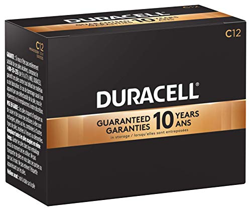 Product Cover Duracell - CopperTop C Alkaline Batteries with recloseable package - long lasting, all-purpose C battery for household and business - Pack of 12