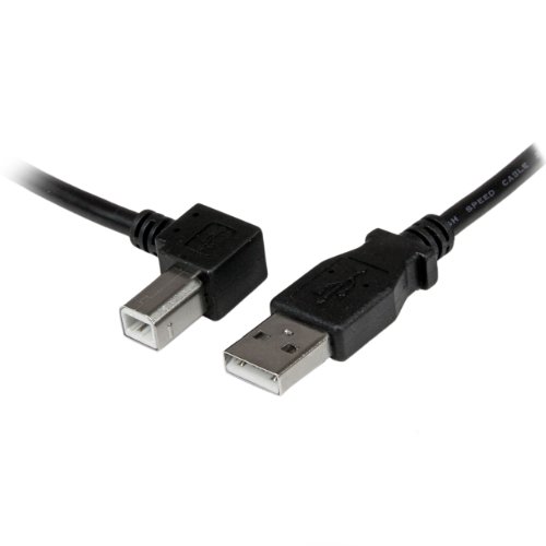 Product Cover StarTech.com 2m USB 2.0 A to Left Angle B Cable Cord - 2 m USB Printer Cable - Left Angle USB B Cable - 1x USB A (M), 1x USB B (M) (USBAB2ML)