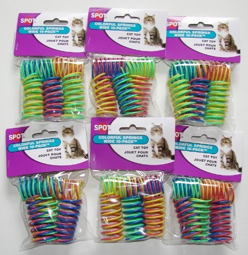 Product Cover 6-Pack Ethical Pet Colorful Springs Cat Toys * 10 Toys per Pack