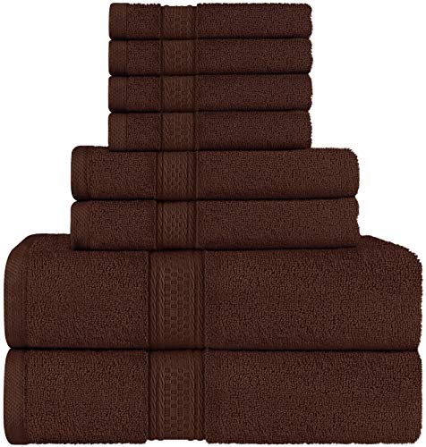 Product Cover Utopia Towels 8 Piece Towel Set, Brown, 2 Bath Towels, 2 Hand Towels, and 4 Washcloths