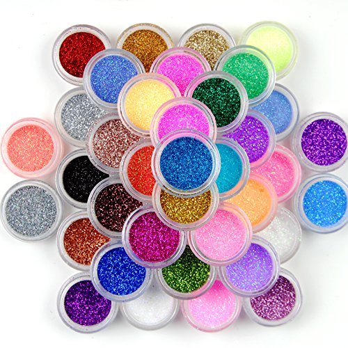 Product Cover Surepromise 45 Colors Eyeshadow Makeup Nail Art Pigment Glitter Dust Powder Set
