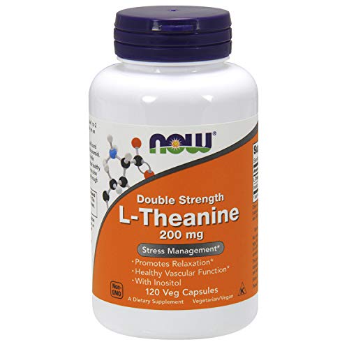 Product Cover NOW Supplements, L-Theanine 200 mg with Decaf Green Tea, Stress Management*, 120 Veg Capsules