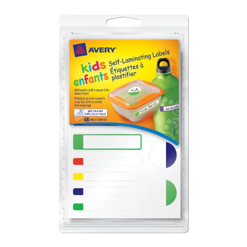 Product Cover Avery Self-Laminating Labels for Kids' Gear, Assorted, Pack of 48 (41425)