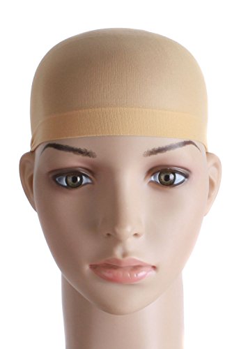 Product Cover MapofBeauty 2 Pieces One Size Nylon Wig Cap (Neutral Beige Yellow)