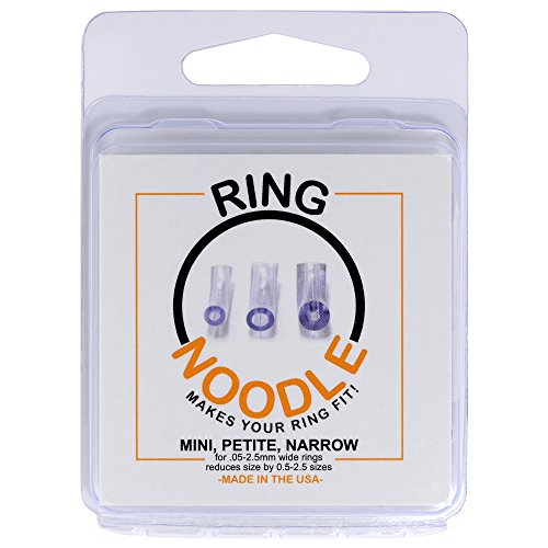 Product Cover RING NOODLE: Ring Size Reducer | Ring Guard | Ring Size Adjuster. Size: Mixed for Thin Rings, 1 Mini, 1 Petite, 1 Narrow, for rings 0.5 to 2.5 mm wide.