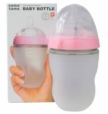 Product Cover Comotomo Natural Feel Bundle - 4 Items: 5 Ounce Baby Bottles Pink & 8 Ounce Baby Bottles Pink