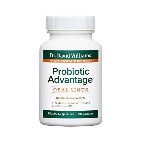 Product Cover Dr. David Williams' Probiotic Advantage Oral Sinus Supplement for Your Mouth, Teeth, and Gums, 50 Lozenges (50-Day Supply)