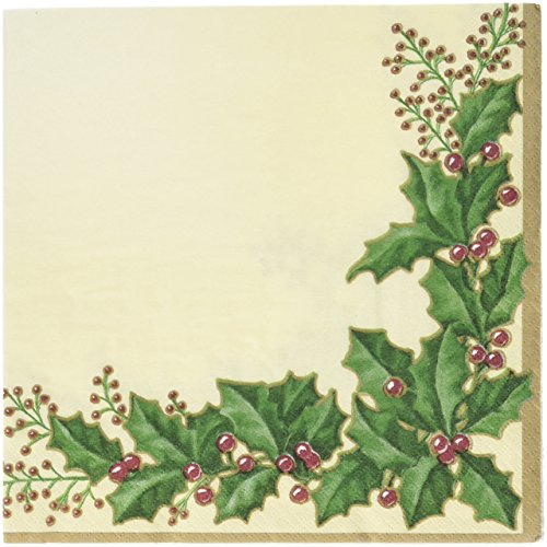Product Cover Creative Converting 55568 36 Count Winter Holly Paper Lunch Napkins