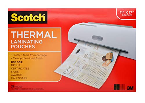 Product Cover Scotch 11.45 x 17.48 Inches Laminating Sheets, 25 Pouches (TP3856-25)