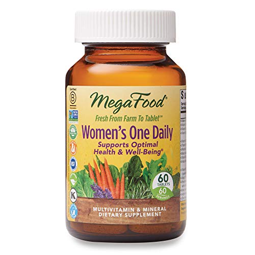 Product Cover MegaFood, Women's One Daily, Daily Multivitamin and Mineral Dietary Supplement with Vitamins C, D, Folate and Iron, Non-GMO, Vegetarian, 60 Tablets (60 Servings) (FFP)
