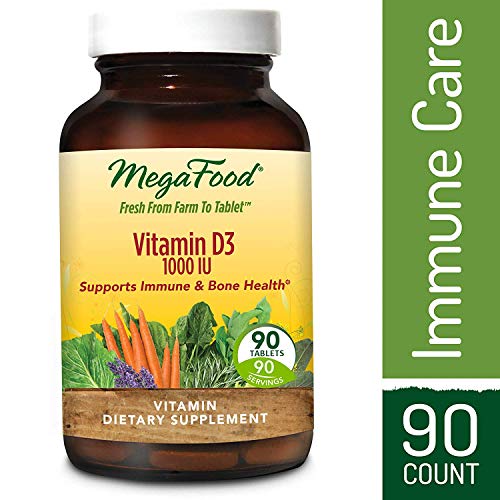 Product Cover MegaFood - Vitamin D3 1000 IU, Support for Immune Health, Bone Strength, and Hormone Production, 90 Tablets (FFP)