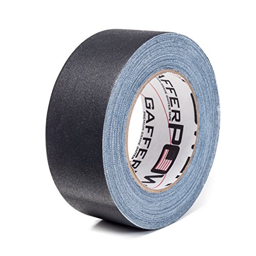 Product Cover Gaffer Power Premium Grade Gaffer Tape, Made in the USA, Heavy Duty gaff Tape, Non-Reflective, Multipurpose. 2 Inches x 30 Yards, Black