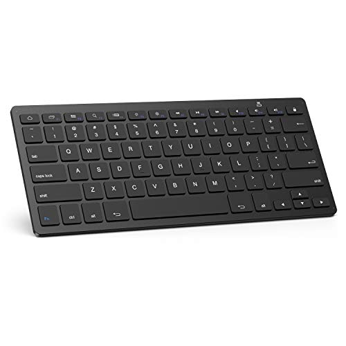Product Cover OMOTON Ultra-Slim Bluetooth Keyboard for Samsung Galaxy Tab S5e/S4/S3/S2, Galaxy Tab A 10.5/10.1/9.7/8.0/7.0, Galaxy Note Series, Nexus 9/ Nexus 7, and Other Bluetooth Enabled Devices, Black