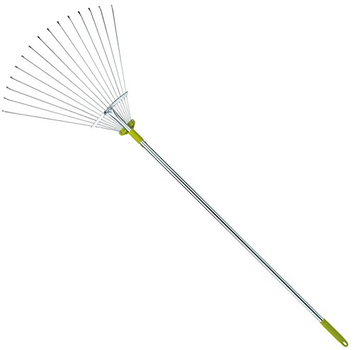 Product Cover 63 Inch Adjustable Garden Leaf Rake - Expanding Metal Rake - Adjustable Folding Head from 7 Inch to 22 Inch. Ideal Camp Rake