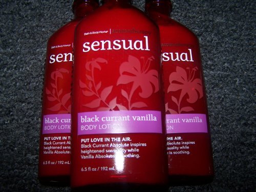 Product Cover Lot of 3 Bath & Body Works Aromatherapy Sensual Black Currant Vanilla Body Lotion (Black Currant Vanilla)