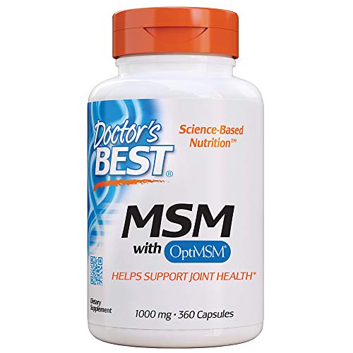 Product Cover Doctor's Best MSM with OptiMSM, Non-GMO, Gluten Free, Joint Support, 1000 mg, 360 Caps
